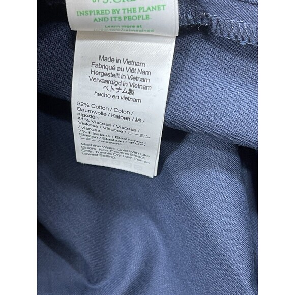 J Crew Women Pants 12 Tall Wide Leg Blue Cotton Blend Secretary Preppy Boho NWT - Picture 7 of 8
